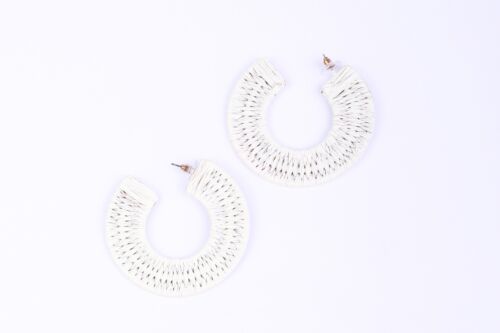 Woven straw earrings