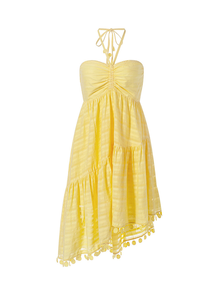 Asymmetrical yellow dress