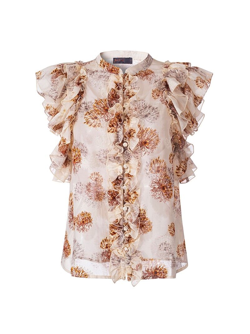 Beige Printed Blouse