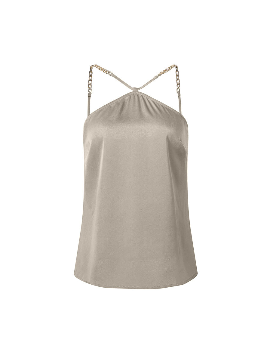 halter neckline satin top