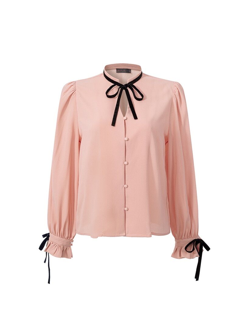 Neck tie blouse