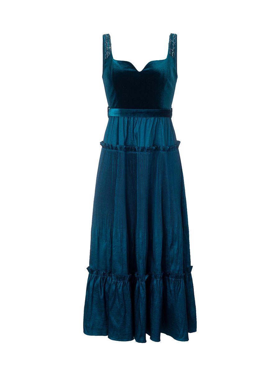 velvet tiered dress