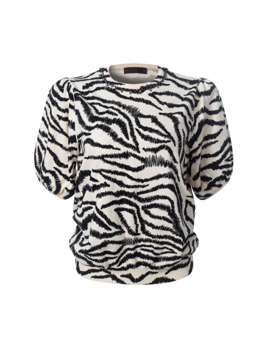 balloon sleeves printed blouse