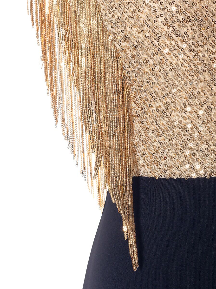 one-shoulder sequin dress