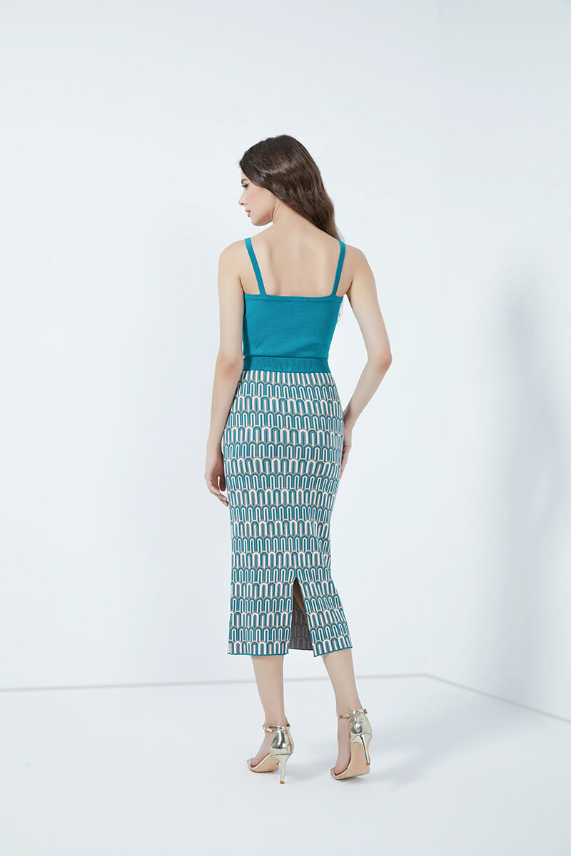 Printed pencil skirt