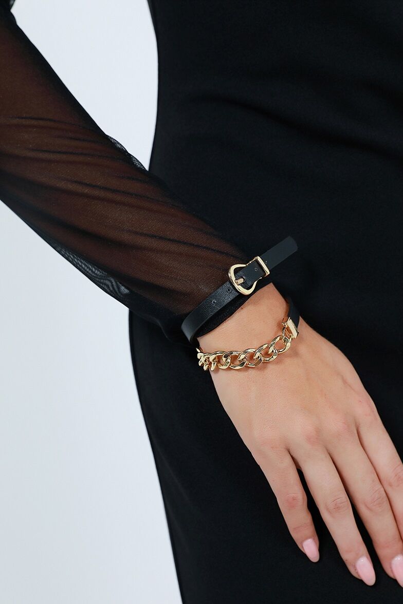 Chain and belt bracelet