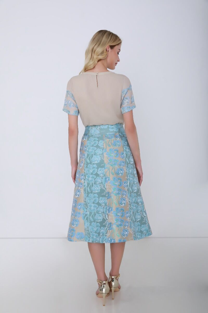 Brocade A-line skirt