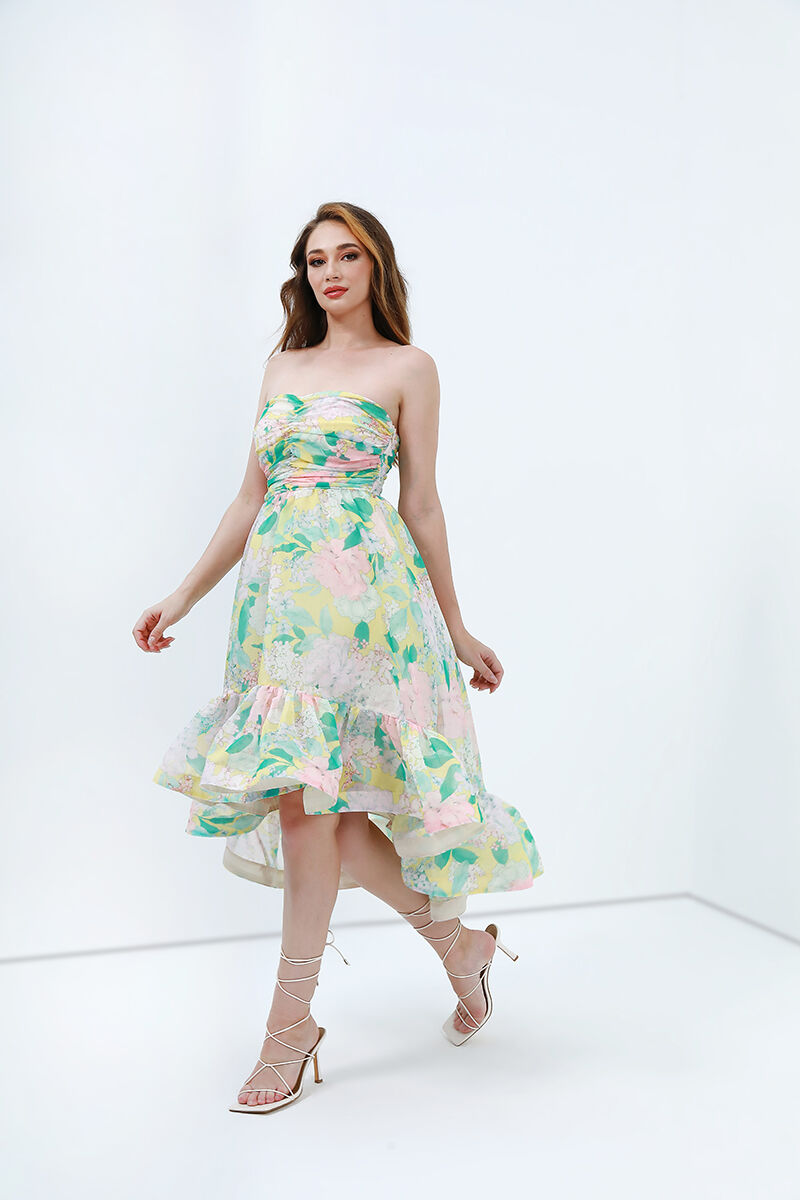 Printed organza dress