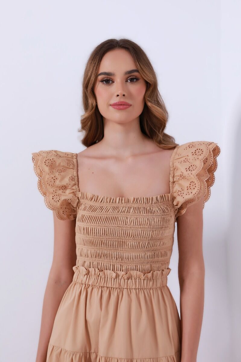 unique ruffled shoulder dress