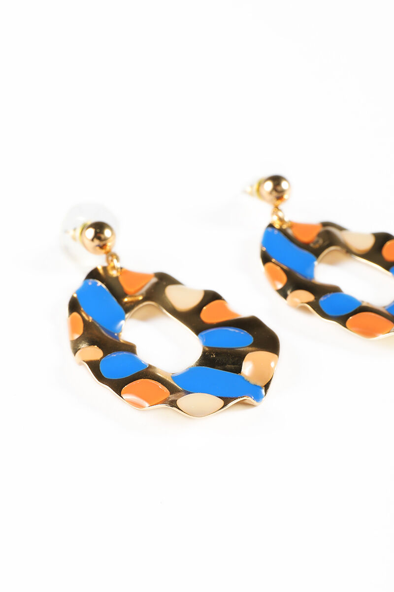 multi color dropped earrings