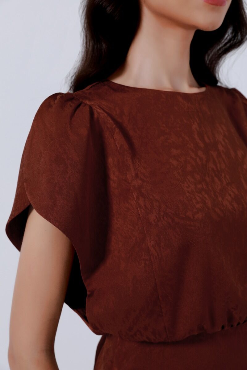 crew neckline Jacquard Top