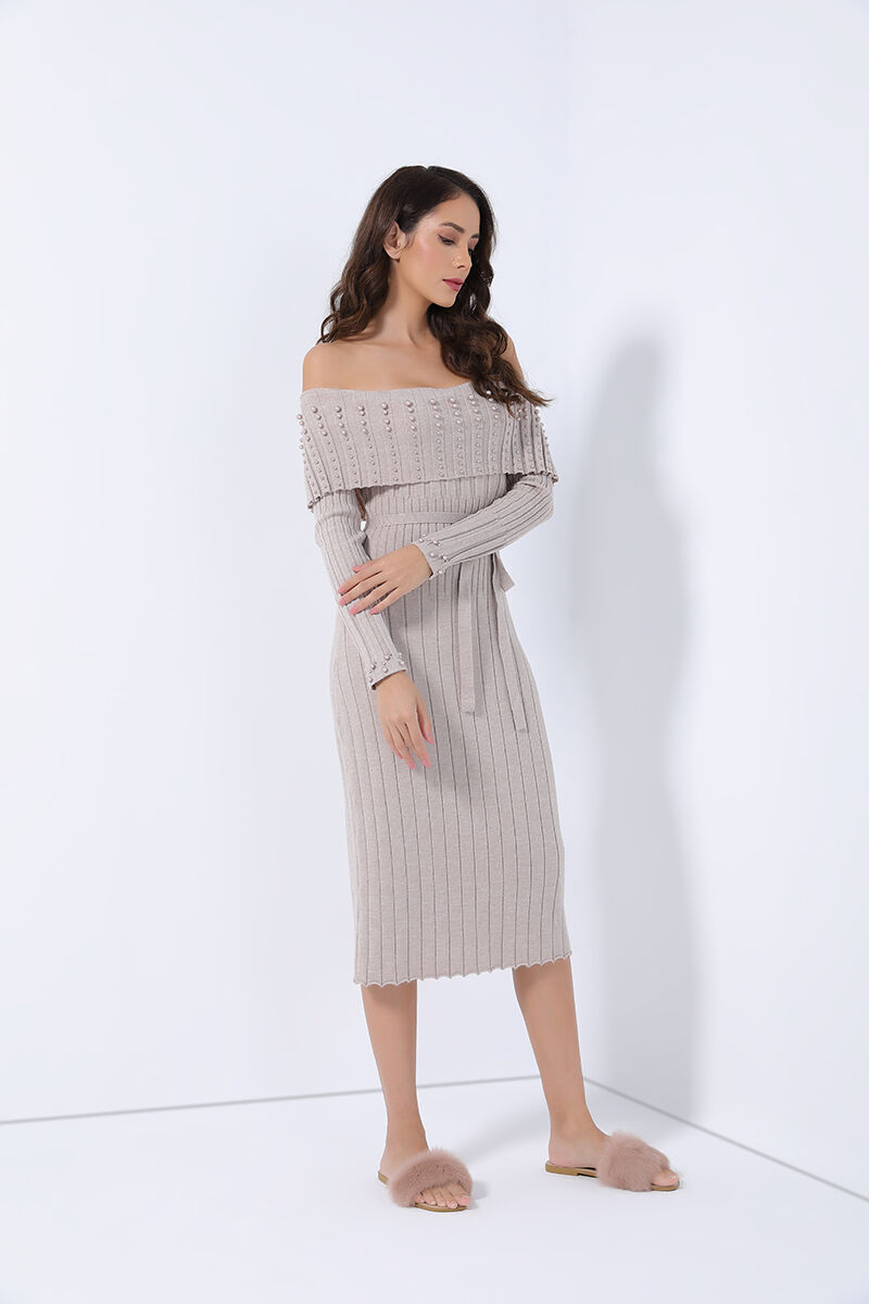 knitted off-shoulder dress