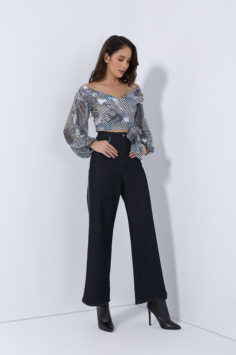 pearl embellishment pant