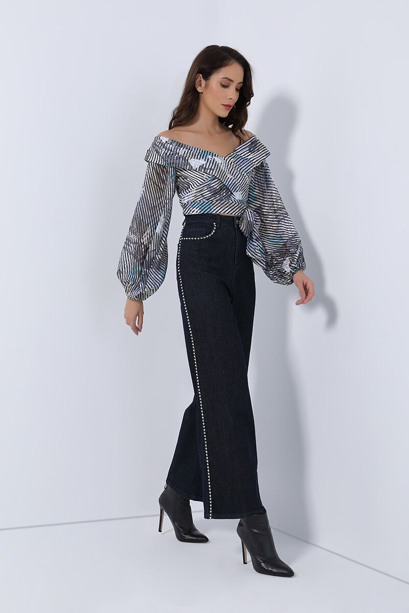 pearl embellishment pant