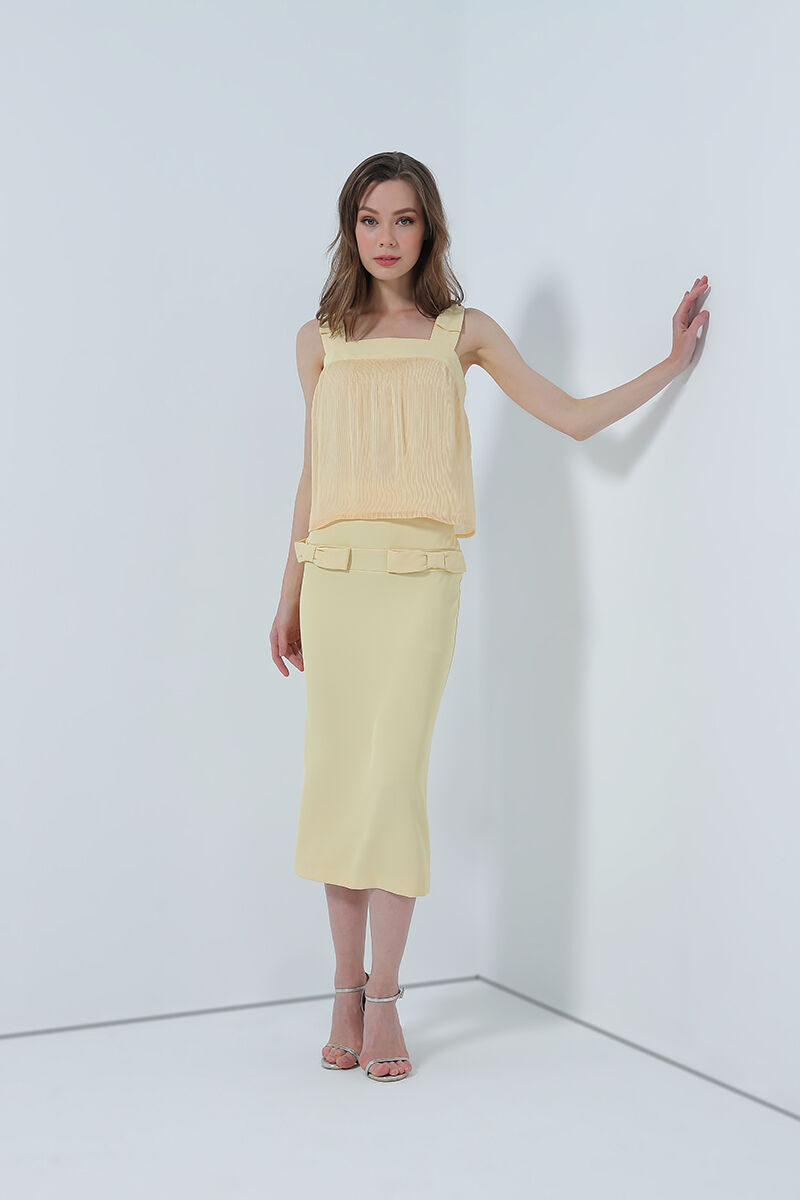 yellow chiffon top