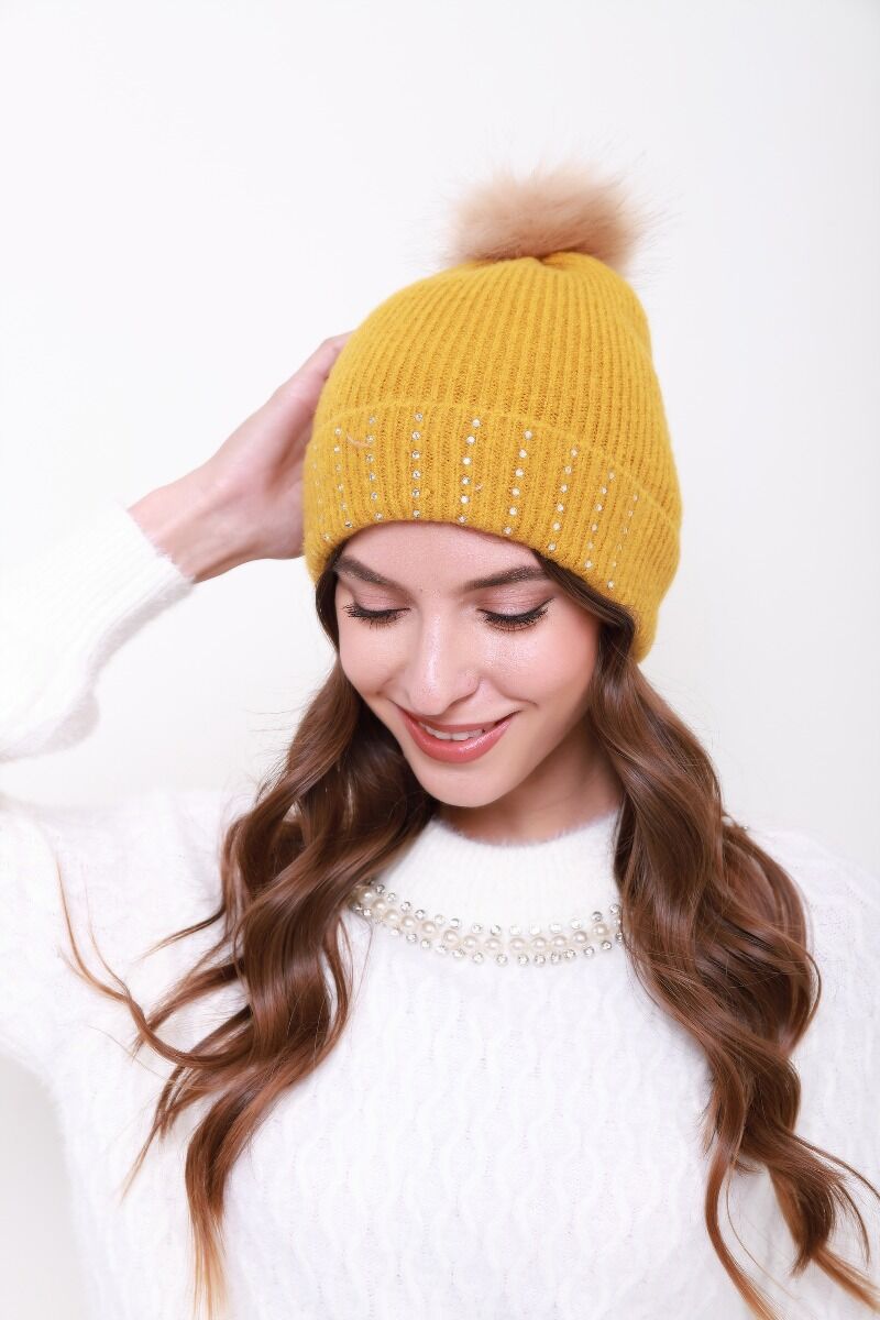 Embellished Knitted Cap