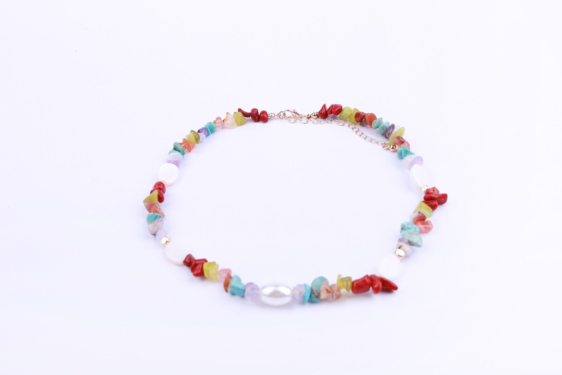 multi colour stones necklace