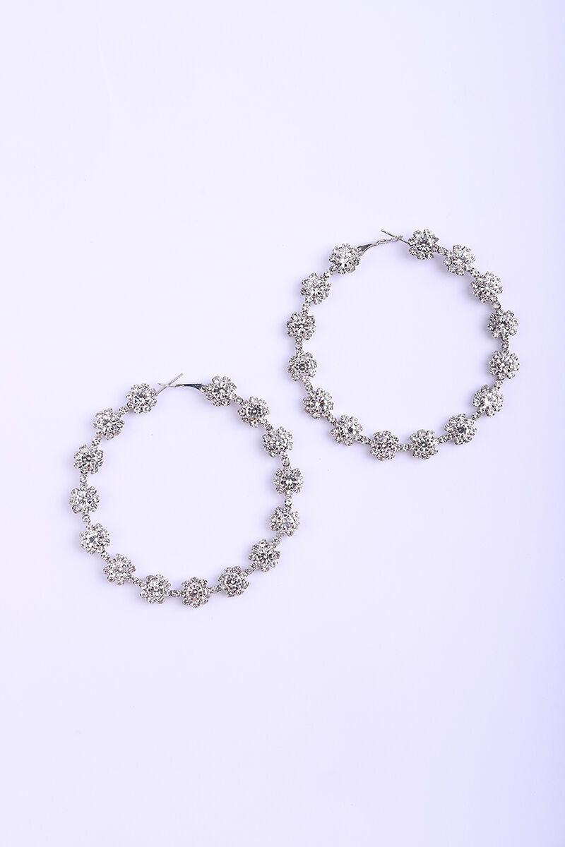 Crystal embellished hoop earrings