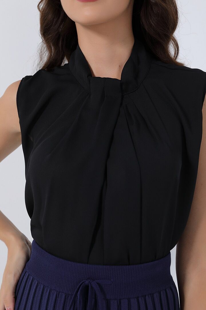 High neck chiffon top