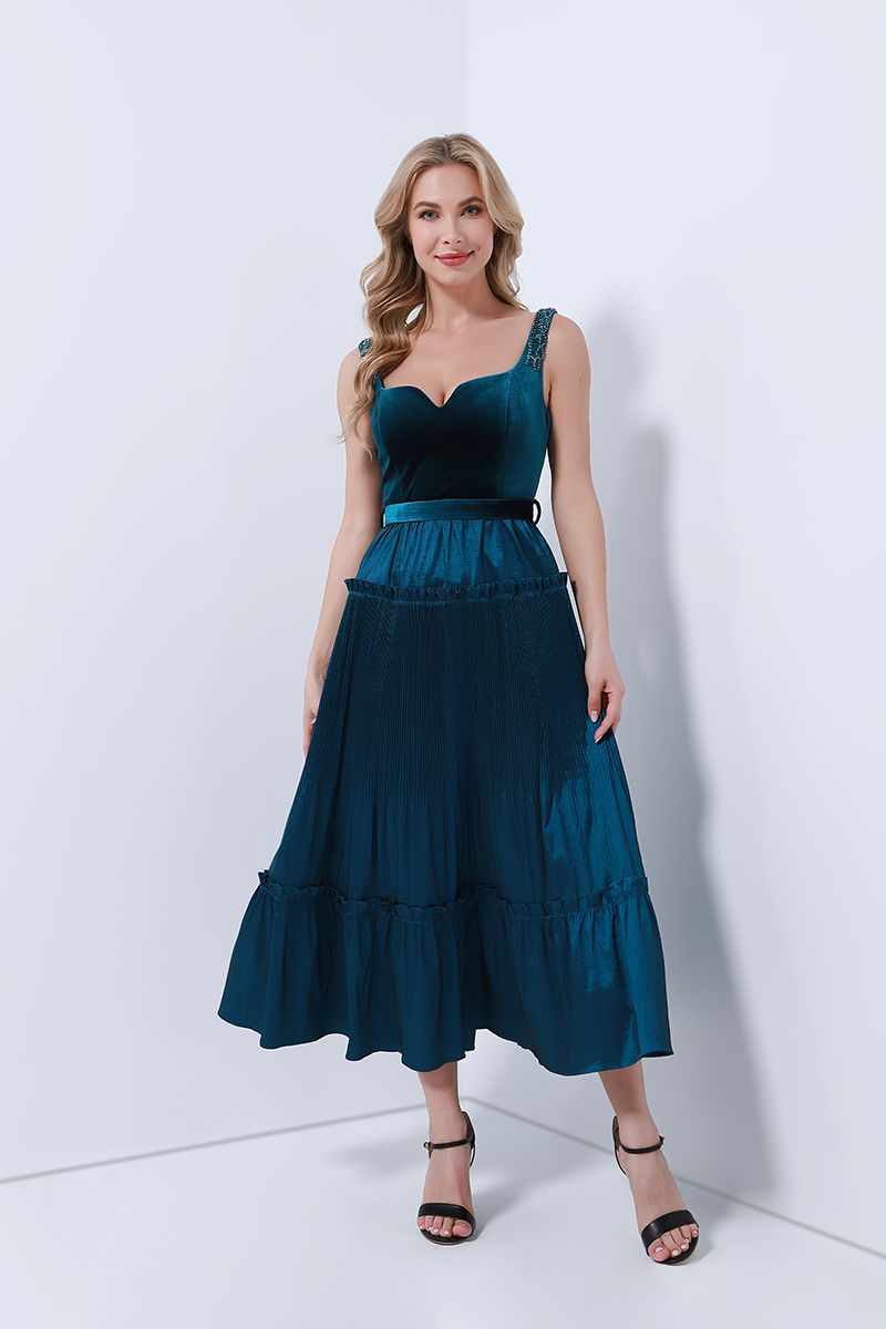 velvet tiered dress