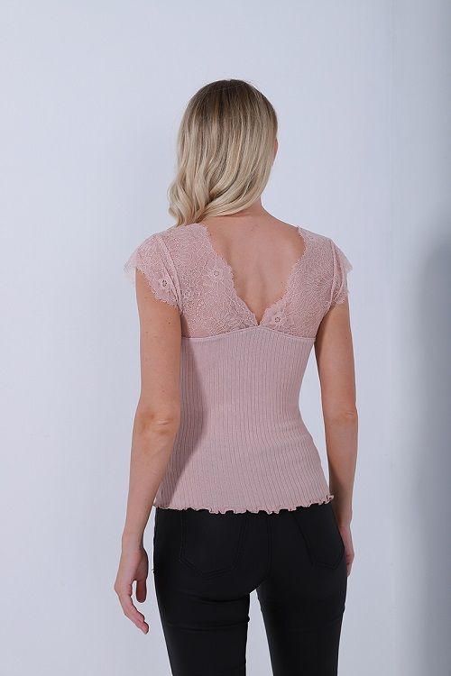 lace V neckline top