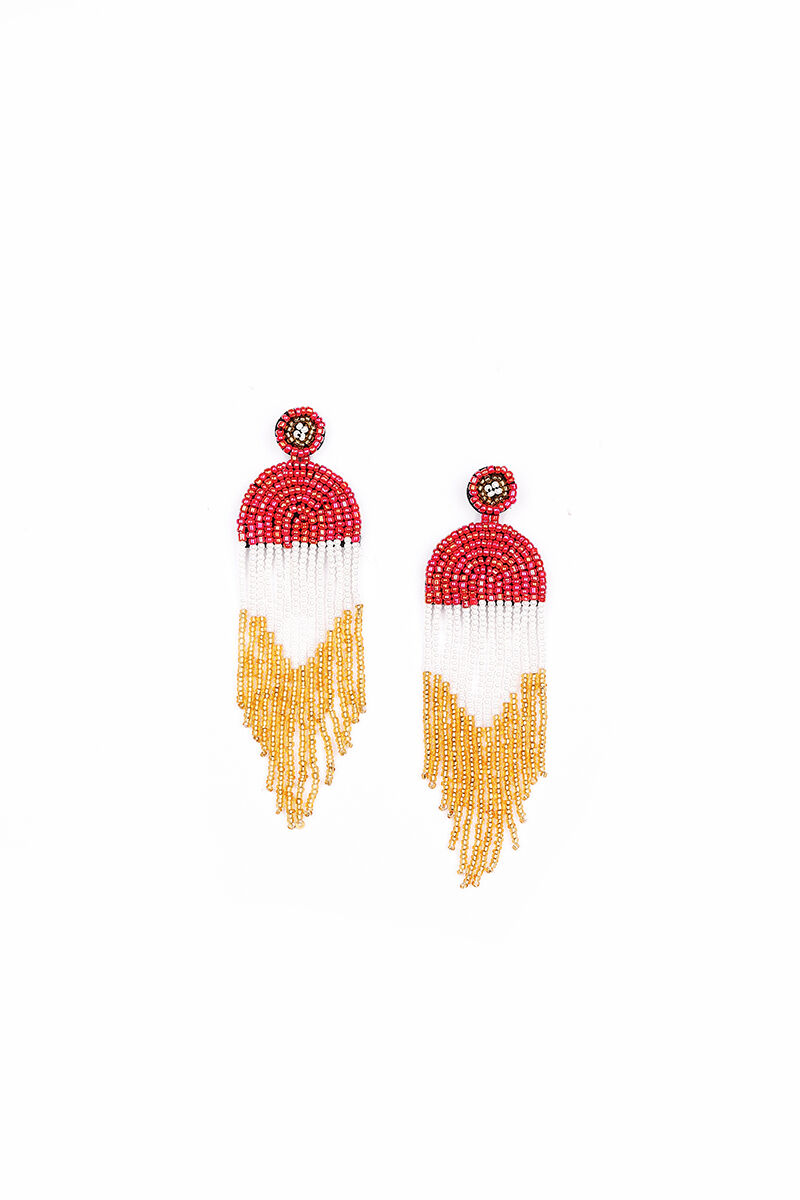 beaded dropped earrings