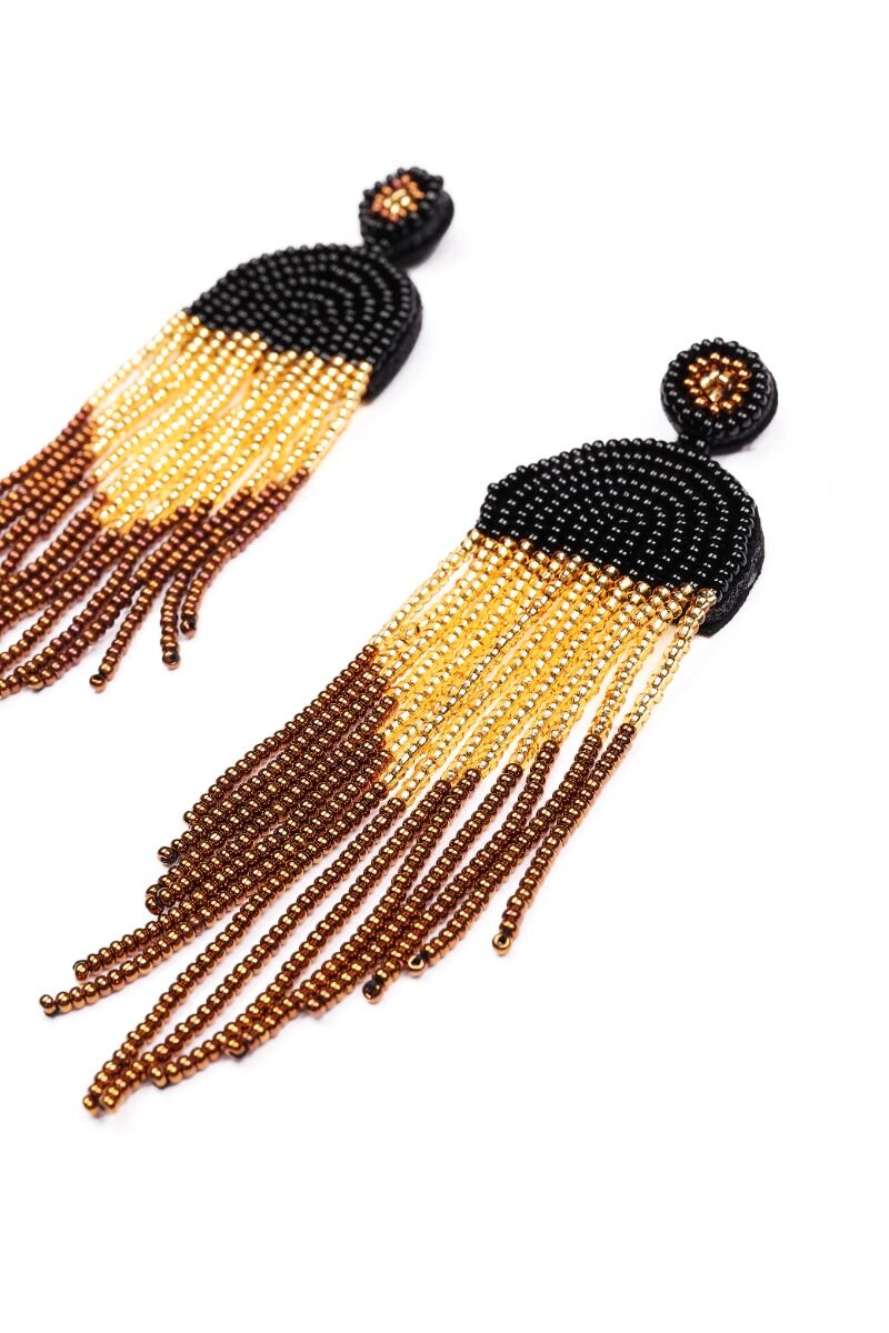 beaded dropped earrings