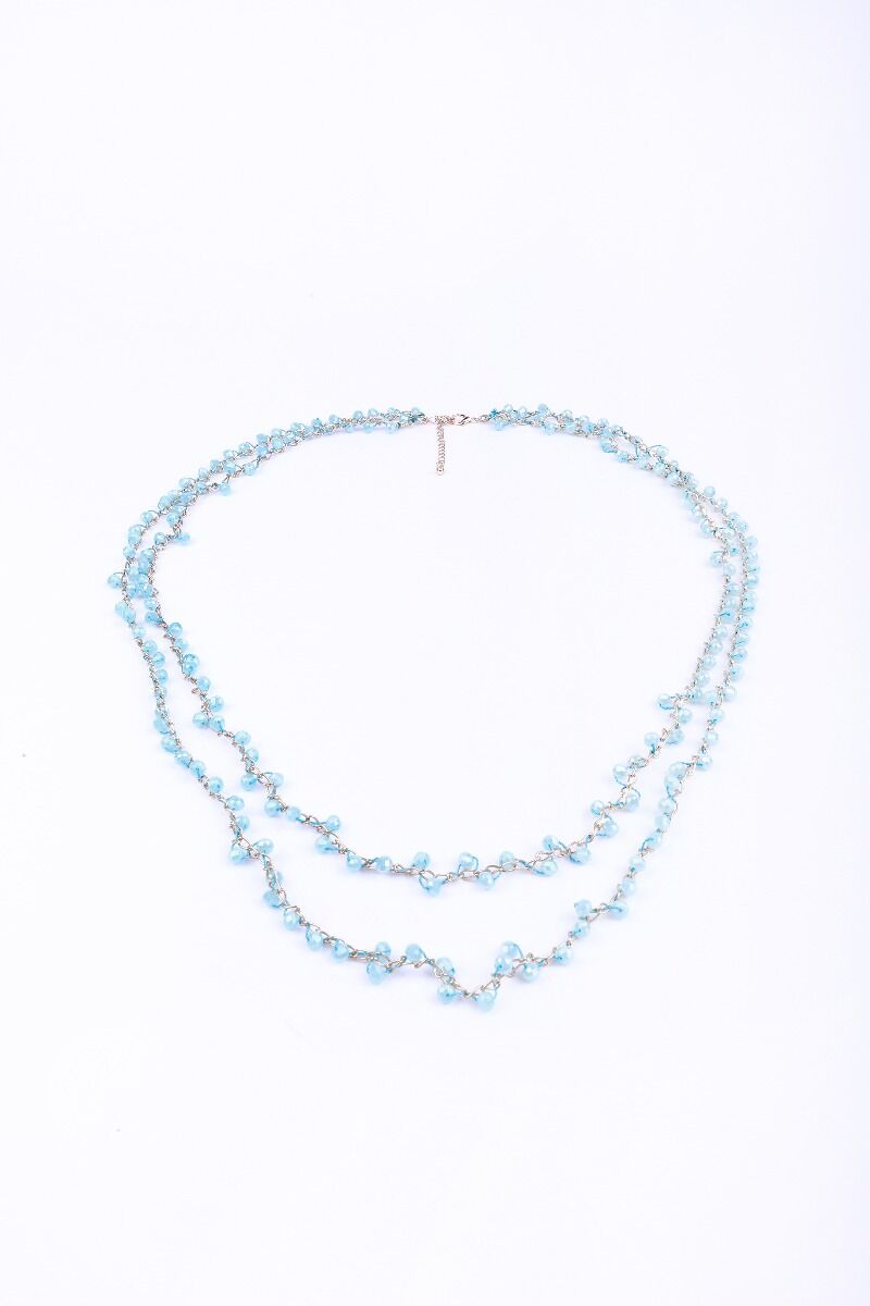 Double layer beaded necklace