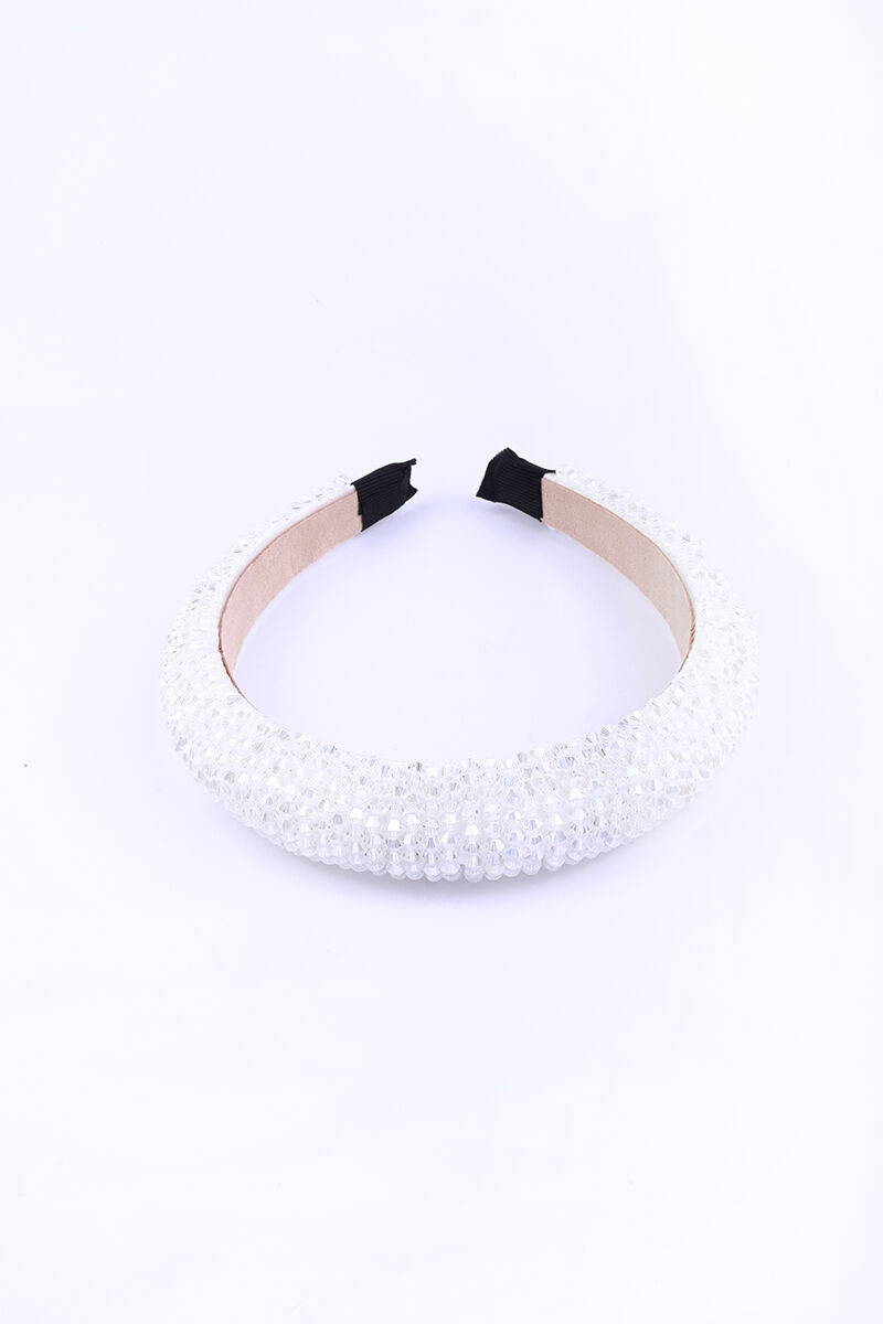 White beaded headband