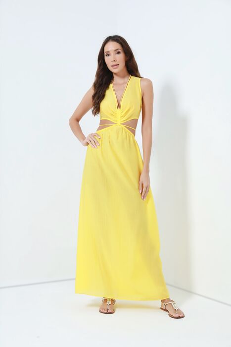 Cutout yellow dress