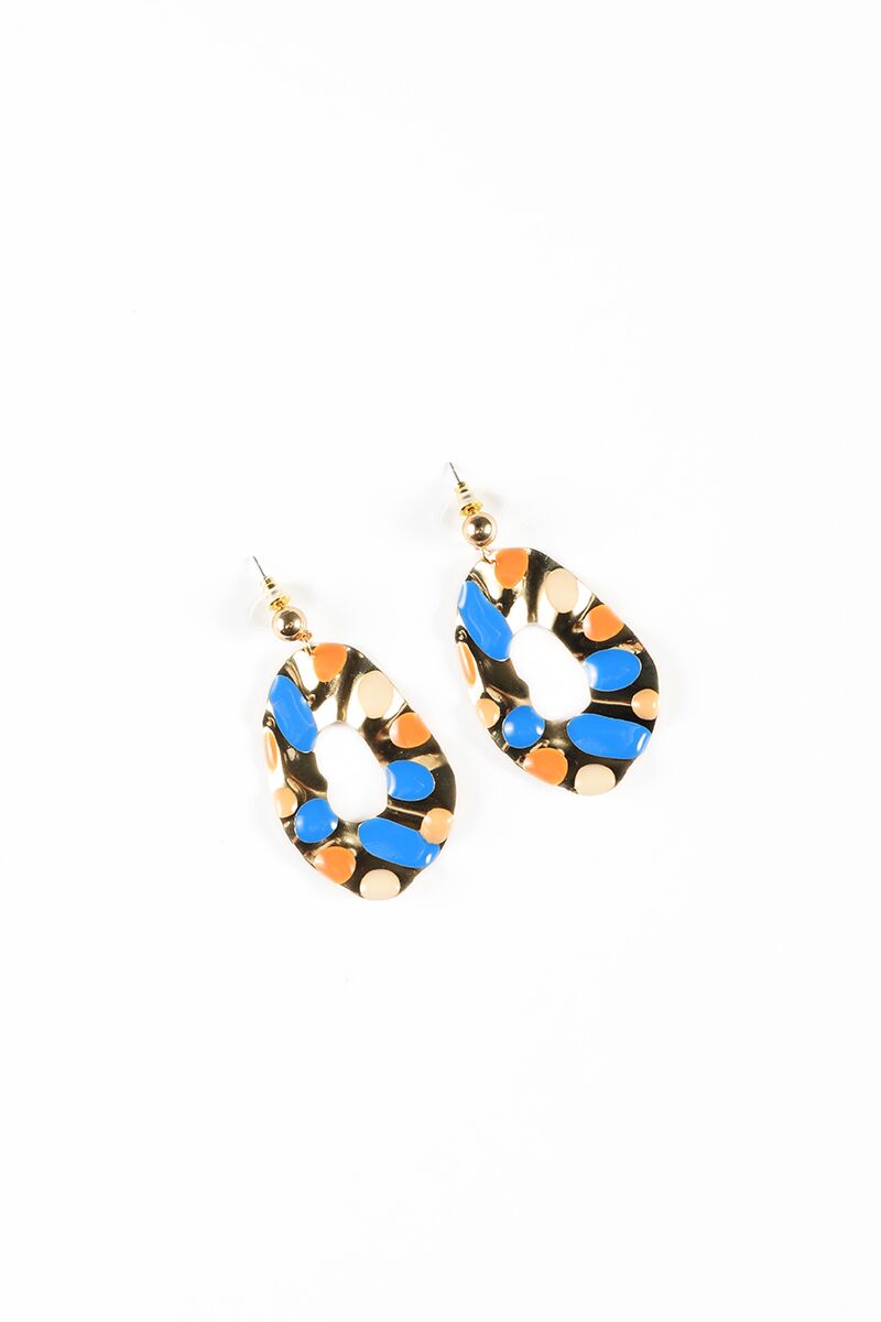 multi color dropped earrings