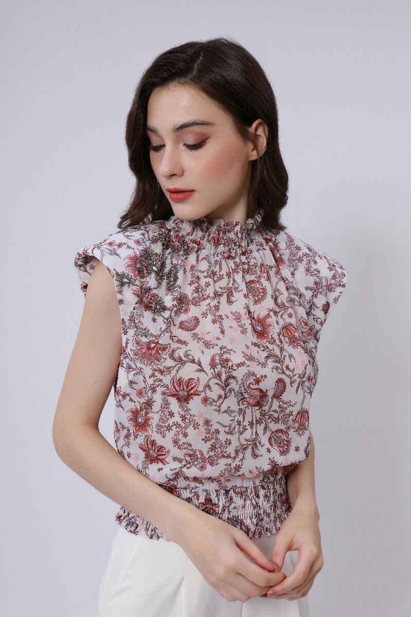 Printed Short Sleeve Top