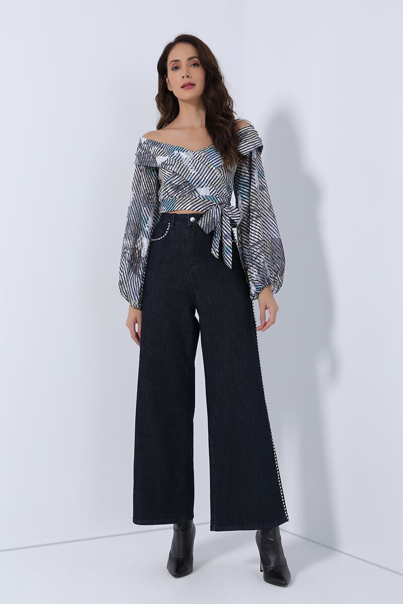 pearl embellishment pant