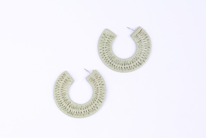 Woven straw earrings